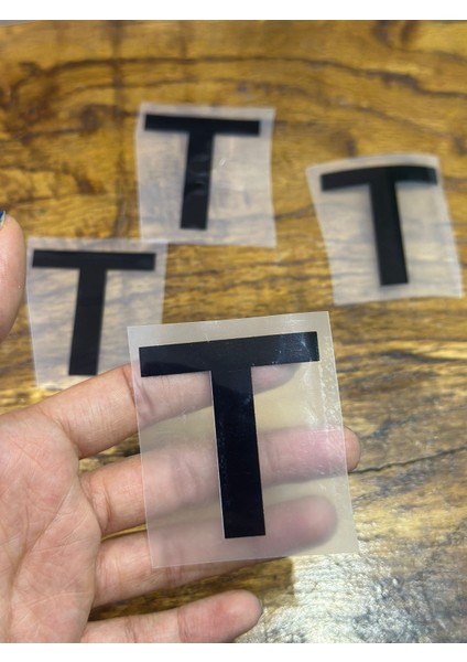 4 Lü Siyah Ütü Ile Yapışan T Harfi Transfer Baskı Arma 5x4 cm modelleri