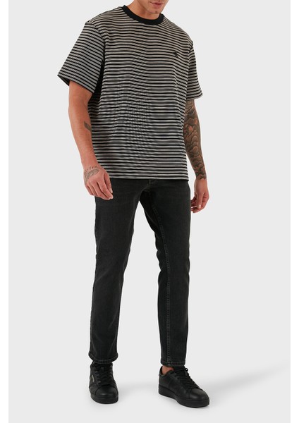 Çizgili Pamuklu Regular Fit Bisiklet Yaka T Shirt LV04LD204GUB1 Erkek T Shirt LV04LD204G Ub1 fiyatları