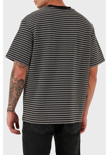 Çizgili Pamuklu Regular Fit Bisiklet Yaka T Shirt LV04LD204GUB1 Erkek T Shirt LV04LD204G Ub1 modelleri