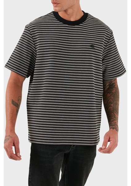 Çizgili Pamuklu Regular Fit Bisiklet Yaka T Shirt LV04LD204GUB1 Erkek T Shirt LV04LD204G Ub1 indirimleri