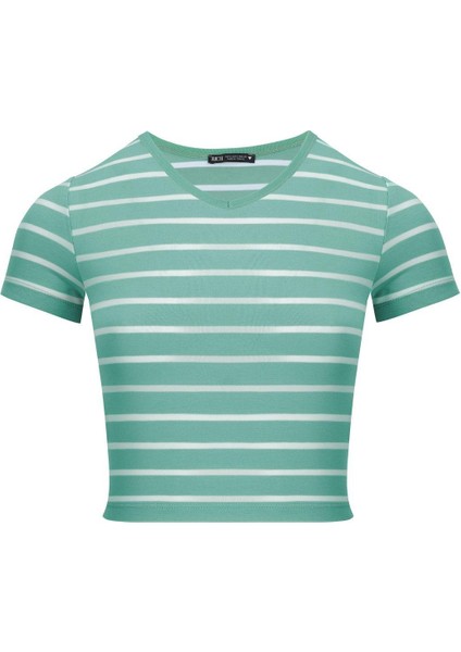 Kadın 3'lü Paket Kısa Kollu V Yaka Crop modelleri