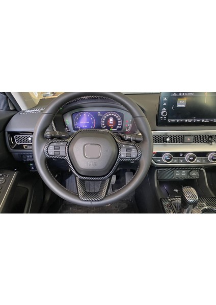 Honda Civic Fe1 Karbon Direksiyon Kaplama Seti 2 Parça