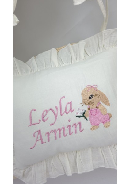 Müslin Yeni Doğan 4katlı Organik %100PAMUK Kişiye Özgü Nakışlı Hastane Çıkış Seti-Tavşan Model-1 fırsatları