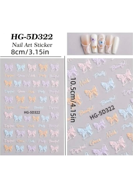 Sevimli Kurdele Tırnak Süsleme Stickerı Nail Art Süslemeleri fiyatları