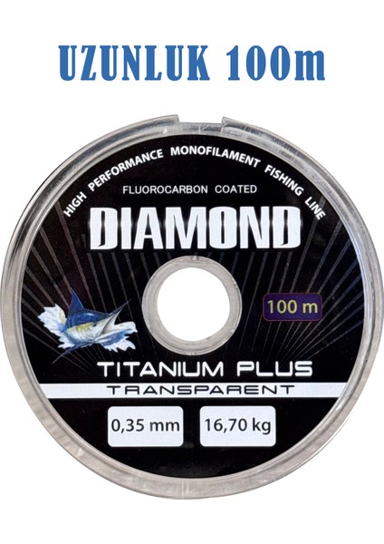 Diamond Titanium Plus Misina Fluorocarbon Misina Profesyonel Misina 100M fiyatları