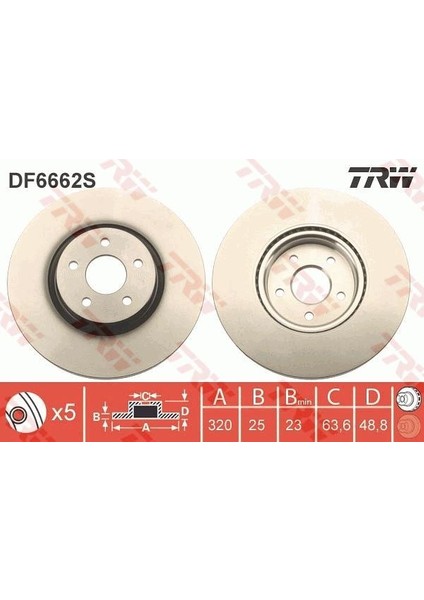 DF6662S - On Fren Aynası Connect 12 Focus Iıı 11 15 Kuga 12 14 Volvo V40 T2-T3-T4-T5 C30 06 12 C70 Iı 07 12 S40 Iı 05 12 V50 04