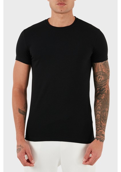Pamuklu Slim Fit Bisiklet Yaka T Shirt Erkek T Shirt DCM380020 01