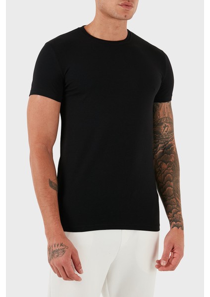 Pamuklu Slim Fit Bisiklet Yaka T Shirt Erkek T Shirt DCM380020 01 modelleri