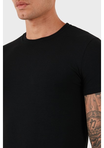 Pamuklu Slim Fit Bisiklet Yaka T Shirt Erkek T Shirt DCM380020 01