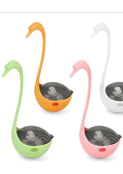 Lazerli Kuğu Şekilli Kedi Oyuncağı, Mama Dağıtıcılı. Eğlence Dolu Anlar Için Mükemmel! modelleri