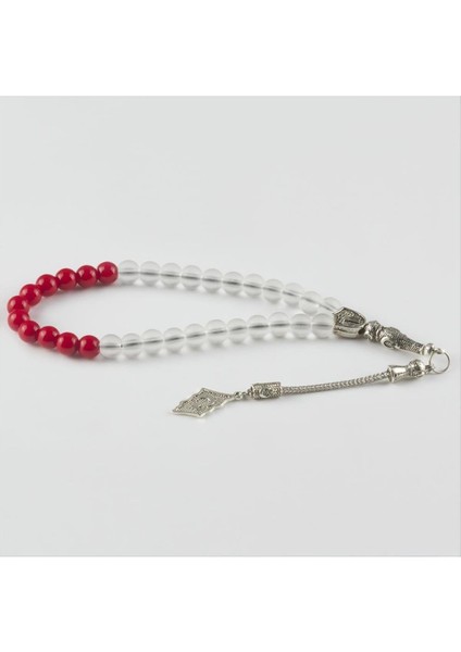 Ds-Derin Mercan-Buzlu Kuvars Doğaltaş Tesbih 8 Mm-Kırmızı modelleri
