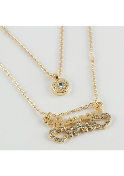 Ds-Derin Bitanem Yazılı Ritim Figürlü Yeni Sezon Ikili Kolye-Gümüş Rengi fiyatları