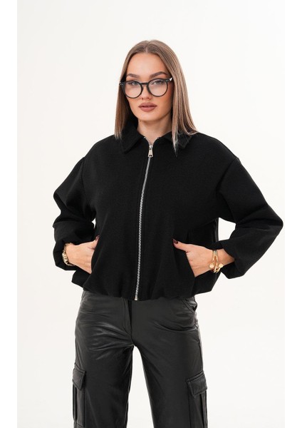 Oversize Kaşe Siyah Mont BGD0728 fırsatları