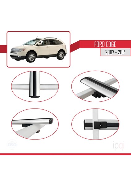 Ford Edge 2007-2014 Arası ile Uyumlu Basıc Model Ara Atkı Tavan Barı Gri 3 Adet fırsatları