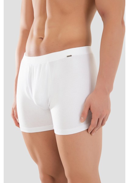 Erkek Mikro Modal Elestan Basic Boxer 1402 Beyaz