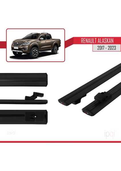 Renault Alaskan 2017-2023 Arası ile Uyumlu Basıc Model Ara Atkı Tavan Barı Siyah 2 Adet modelleri