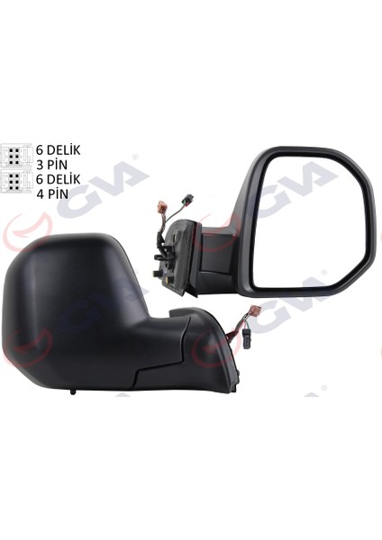 Dış Dikiz Aynası Sağ Berlıngo-Partner 08 Elektrikli Isıtmalı Sensörlü Konveks VM-6118EHSR