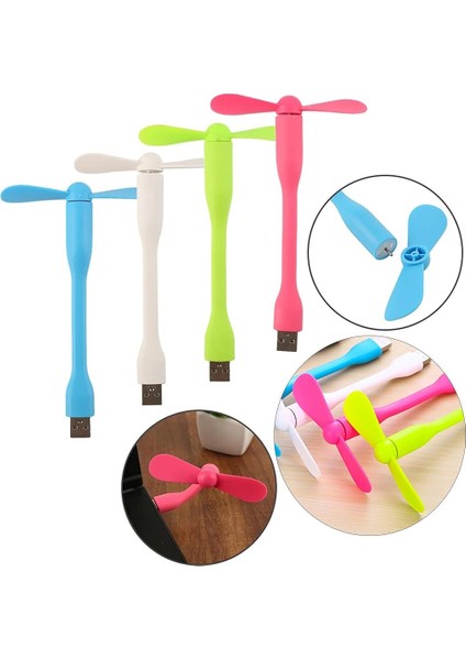 Powermaster PM-20579 Taşınabilir Esnek USB Mini Fan Vantilatör Powerbank Laptop Notebook USB Uyumlu
