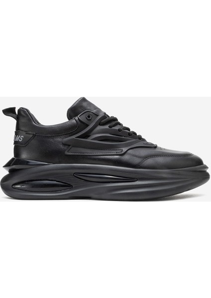 Erkek Kalın Air Taban Sneaker Gerçek Deri Mc 18509 Siyah