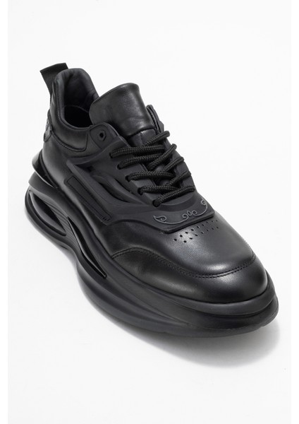 Erkek Kalın Air Taban Sneaker Gerçek Deri Mc 18509 Siyah fırsatları