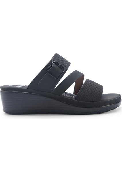 105511.Z5FX Siyah Kadın Dolgu Topuk Terlik