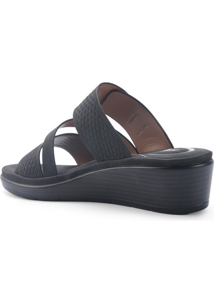 105511.Z5FX Siyah Kadın Dolgu Topuk Terlik