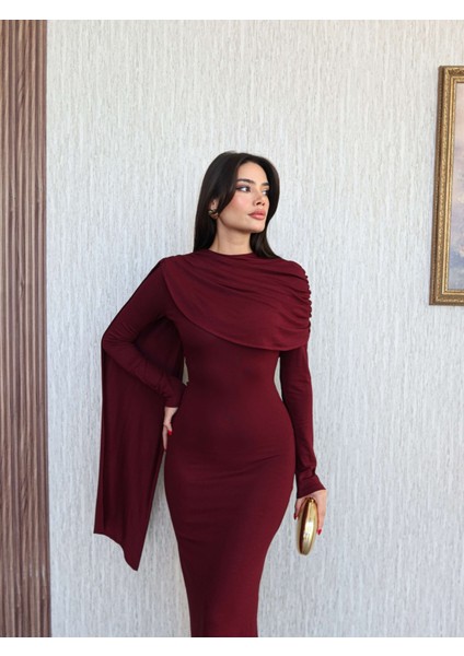 Şal Yaka Omuz Büzgülü Elbise fiyatları