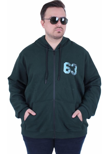 Mocgrande Büyük Beden Kapüşonlu Sweat Double Face Sixty Three 25704 Neftı