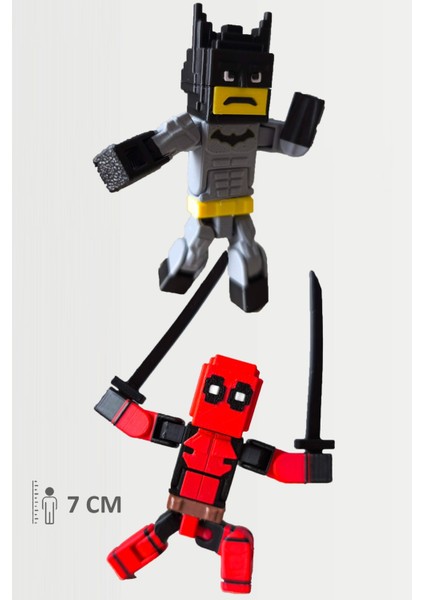 Minecraft Batman ve Deadpool Hareketli Eklemli Figür