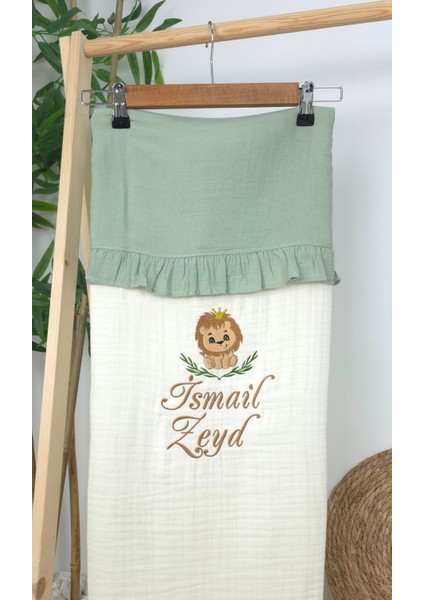 Müslin Yeni Doğan 4katlı Organik %100PAMUK Kişiye Özgü Nakışlı Hastane Çıkış Seti (Aslan Model-2) modelleri