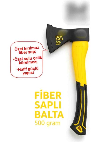 500 gr Fiber Saplı Balta – Ergonomik ve Dayanıklı Tasarım Et Kemik Ağaç Dal Her Iş Yapılır fiyatları