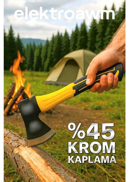 500 gr Fiber Saplı Balta – Ergonomik ve Dayanıklı Tasarım Et Kemik Ağaç Dal Her Iş Yapılır indirimleri