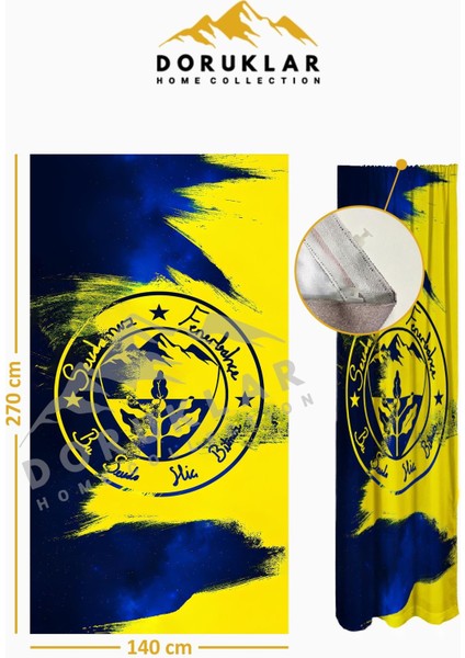 Dijital Baskı Yıkanabilir Sportif Desenli 2 Kanat Genç ve Çocuk Odası Fon Perdesi PRD0065 fiyatları