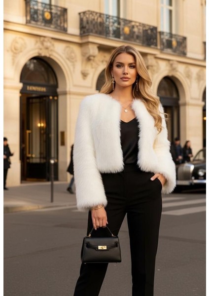 Bisiklet Yaka Uzun Kollu Kürk Mont fiyatları