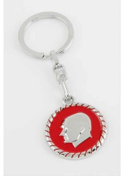 Ds-Derin Atatürk Metal Anahtarlık-Gümüş Rengi