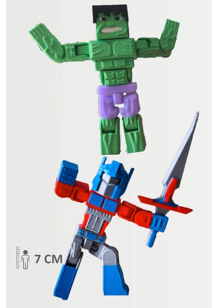 Minecraft Hulk ve Optimus Prime Hareketli Eklemli Figür