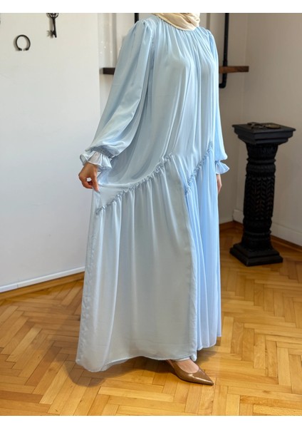 Verev Büzgülü Şifon Elbise 1006 modelleri