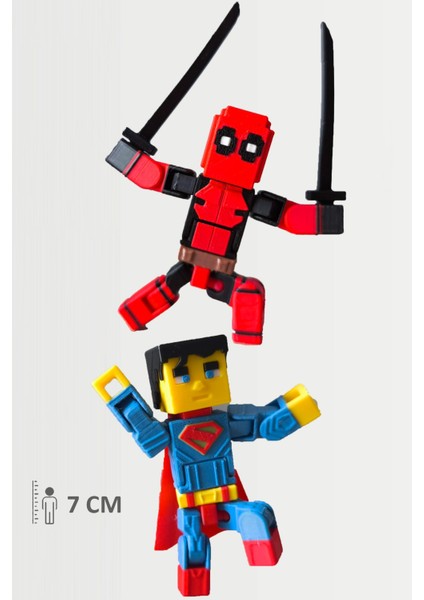 Minecraft Deadpool ve Superman Hareketli Eklemli Figür