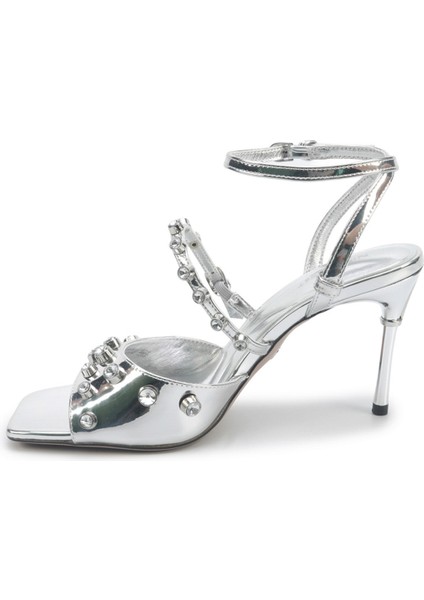 Irene2 5pr Gümüş Kadın Topuklu Sandalet