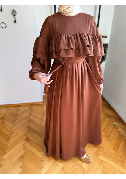 Çift Fırfırlı Robalı Elbise 5068 fırsatları