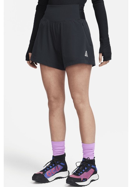 Acg Dri-Fıt 'new Sands' Loose Fit Women's Short Kadın Bol Kesim Yüksek Bel Traking Şort Siyah