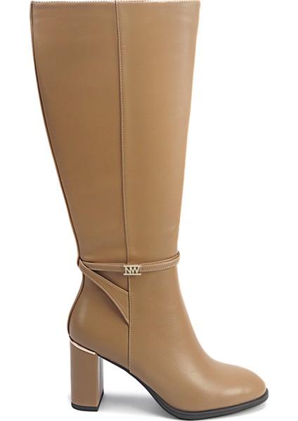 Ortens 5pr Camel. Kadın Topuklu Çizme