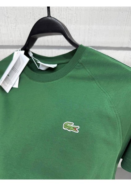 Premium Yeşil Erkek Tişört Omuz Şerit Desenli fiyatları