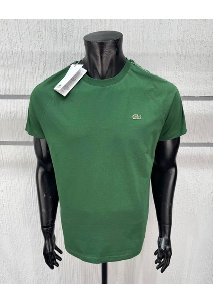 Premium Yeşil Erkek Tişört Omuz Şerit Desenli modelleri