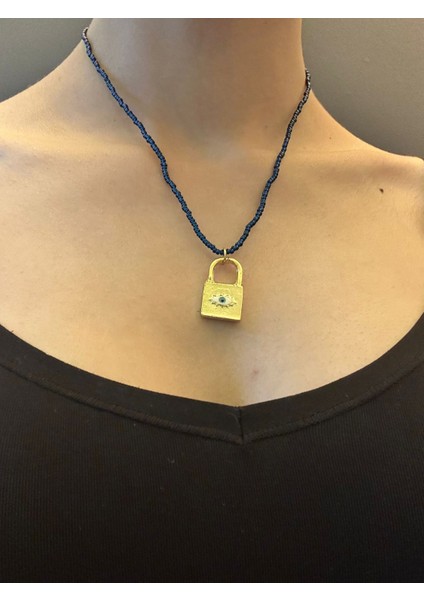 Çelik Kilit Uçlu Kadın Boncuklu Kolye 21 cm fiyatları