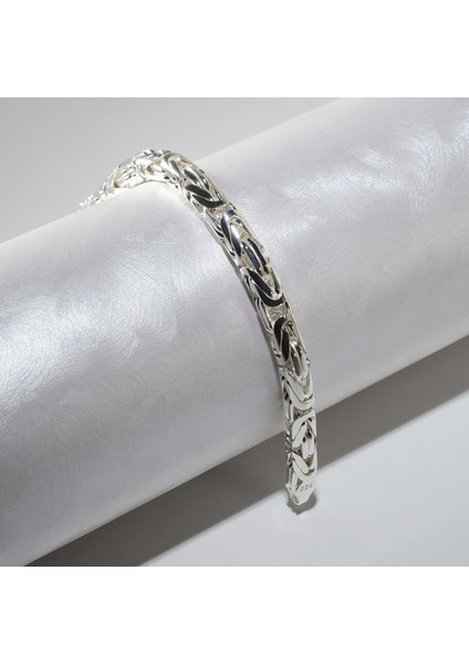 160 Mikron Naturel Yuvarlak Kral Gümüş Bileklik