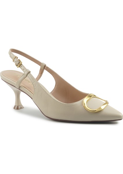 Altası 5pr Kırık Beyaz Kadın Topuklu Ayakkabı