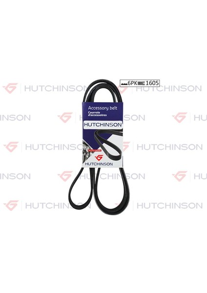 Hutchınson 6PK1605 - 1605 K 6 Kanallı Kayış Astra H 03 Zafıra 1.7cdtı 16V-XSARA-ZX-P306-P406 2.0 16V-LGN 2.0-Mgn 1.9d
