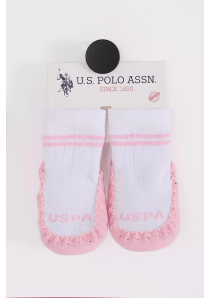 U.s. Polo Assn Çarık Çorap USB2800 Beyaz-Pembe