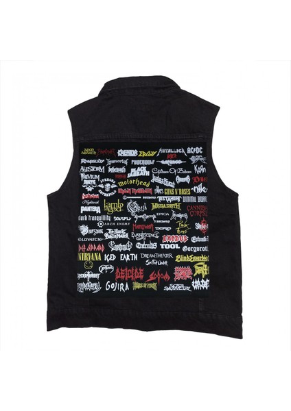 Rock Grupları Siyah Kot Yelek